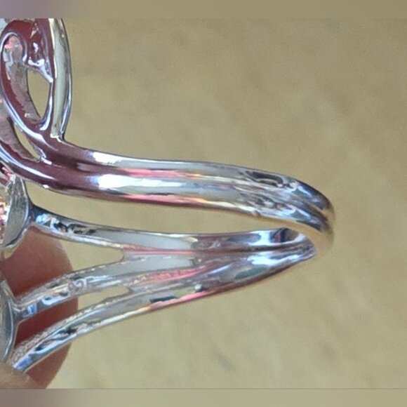 925 Sterling Silver Ring Sz 7.75 with Oval Natural Larimar 8x6mm Gemstone - Picture 3 of 6